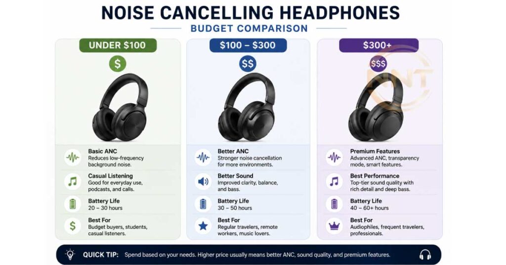 noise cancelling headphones price range comparison guide
