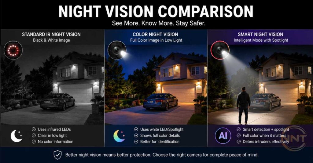 security camera night vision and low light performance comparison