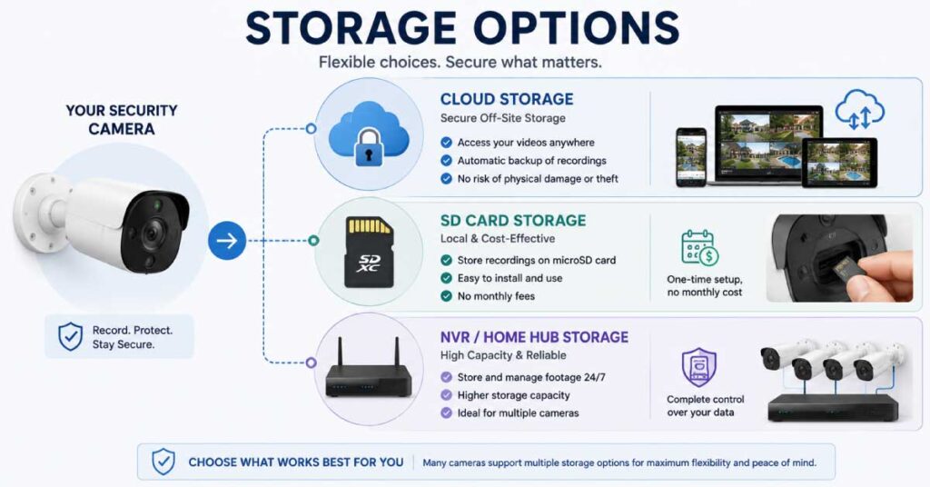 security camera cloud storage vs local storage comparison